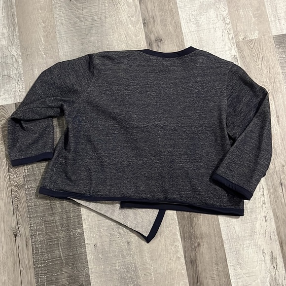 NWOT Forgiveness Open Front Knit Waterfall Sweater Cardigan Sz Medium Navy Blue - Picture 6 of 6